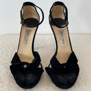 Jimmy Choo Black Velvet Platforms/Heels sz 38.5